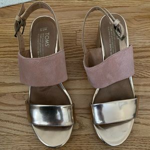 Toms leather heels size 7.5